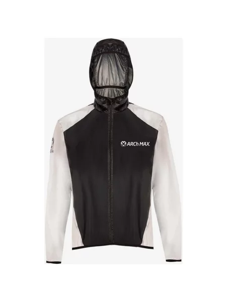 Cienka kurtka z kapturem ARCh MAX Windstopper w kolorze szaro-czarnym dla kobiet L szara