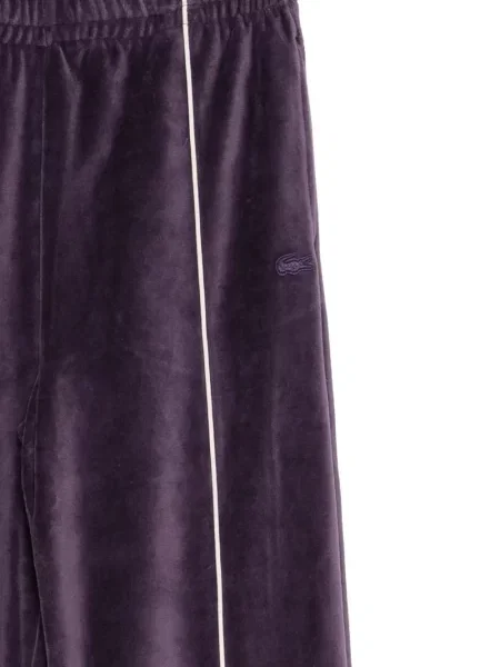 Pantaloni Lacoste cu broderie violet