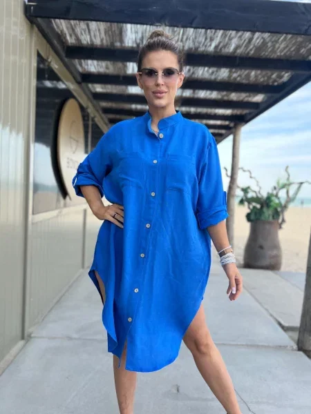 Rochie mini Edoti de costum albastru