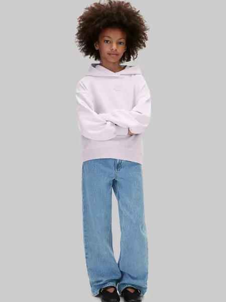 Суичър с качулка Calvin Klein Jeans виолетово