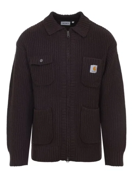Kardigan Carhartt Wip prążkowany brązowy