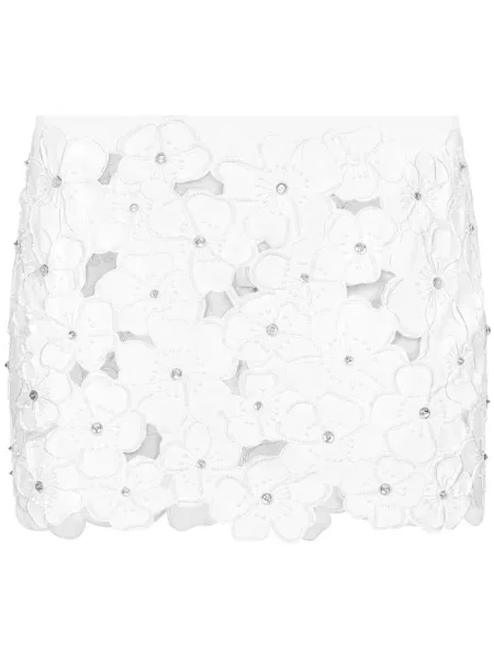 Fustă Dolce & Gabbana cu broderie cu model floral alb