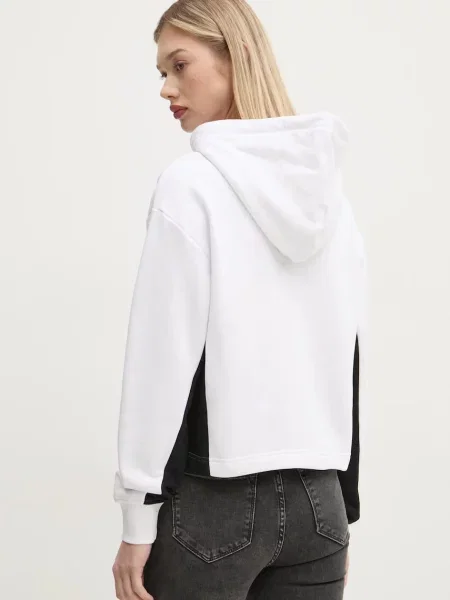 Свитер Karl Lagerfeld Jeans с капюшоном с принтом белый