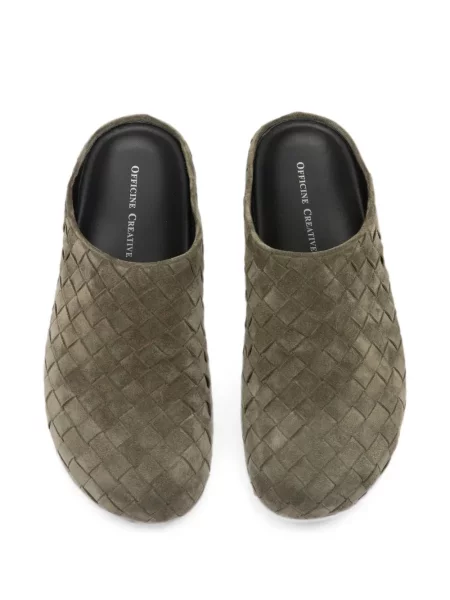 Papuci tip mules Officine Creative din piele gri
