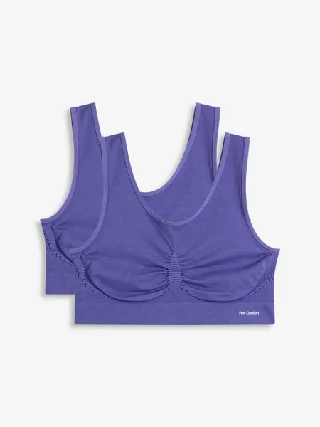 Bezszwowy biustonosz bustier z kolekcji Feel Comfort 2 szt. niebieski