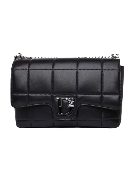 Torebka crossbody Dsquared2 skórzana czarna