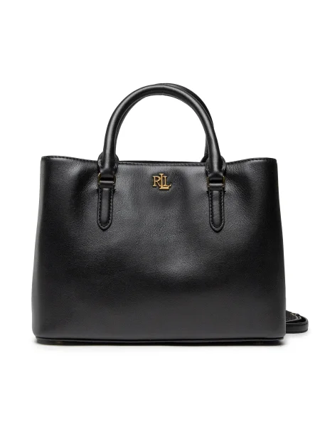 Кожена чанта Lauren Ralph Lauren черно