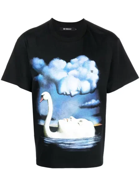 Tricou Misbhv cu imagine cu decolteu rotund negru