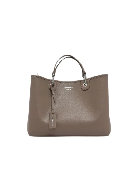 Shopperka Emporio Armani skórzana brązowa