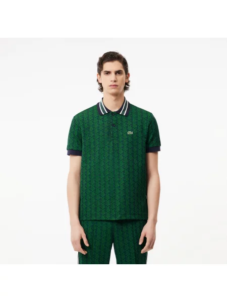 Lacoste поло чоловіче Monogram зелене