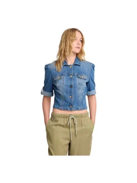 Kurtka jeansowa Kocca o krotszym kroju niebieska