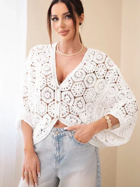 Pulover Kesi Włoski alb