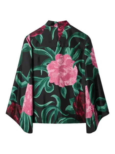 Top La Doublej cu model floral negru