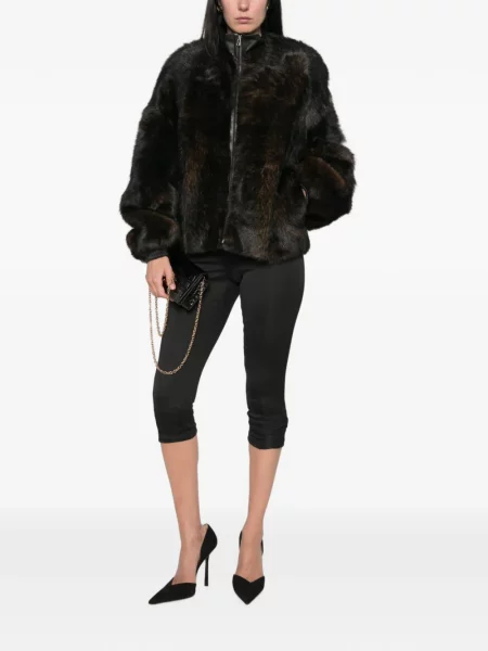 Bomber jakna The Frankie Shop s krznom smeđa
