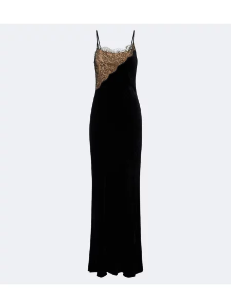 Zamatové šaty Stella Mccartney čierna