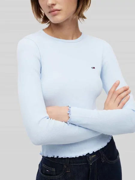 Bluzka z długim rękawem o kroju slim fit z mieszanki bawełny Tommy Jeans