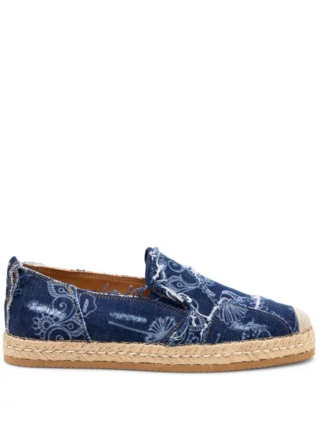 Espadrile Hogan cu model floral cu imagine albastru