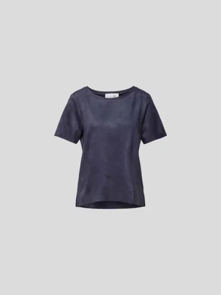 T-shirt z dekoltem w łódkę Juvia granatowa