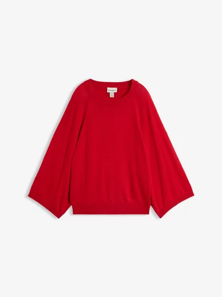 Cienki sweter oversize czerwony