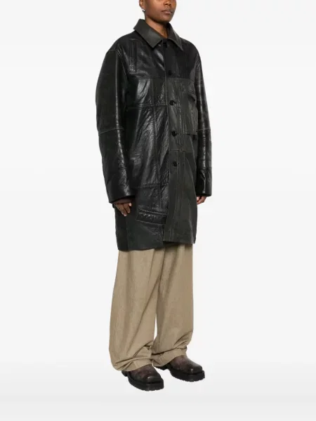 Płaszcz Alainpaul skórzany jednorzędowy czarny