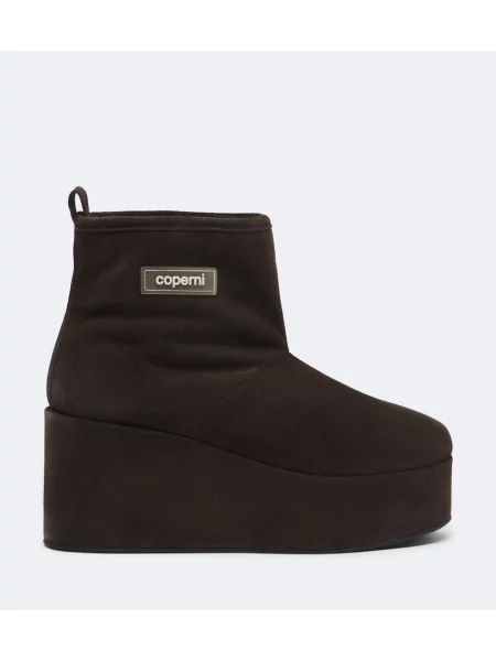 Botine Coperni din piele de căprioară cu pană maro