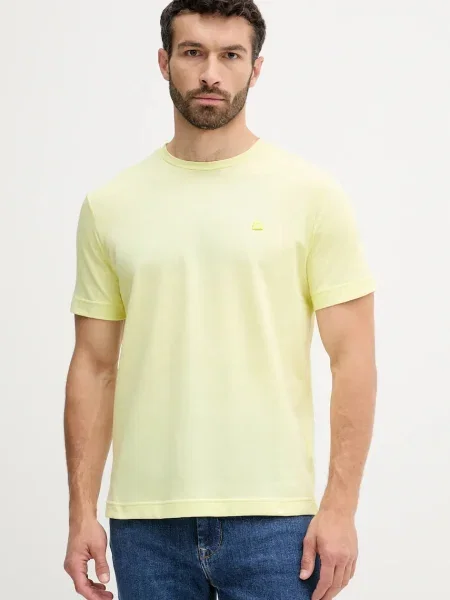 Тениска United Colors of Benetton с изчистен дизайн жълто