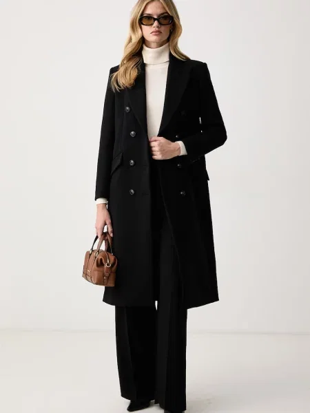 Palton Elisabetta Franchi elegant negru
