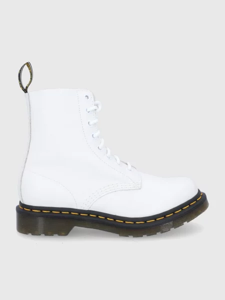Botki Dr. Martens skórzane białe