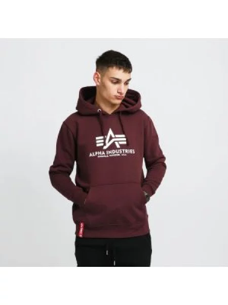 Mikina Alpha Industries Basic Hoody tmavě vínová červená