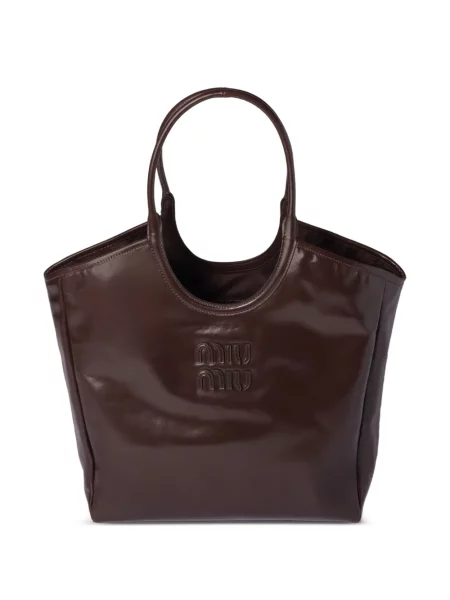 Geanta de piele Miu Miu din piele maro