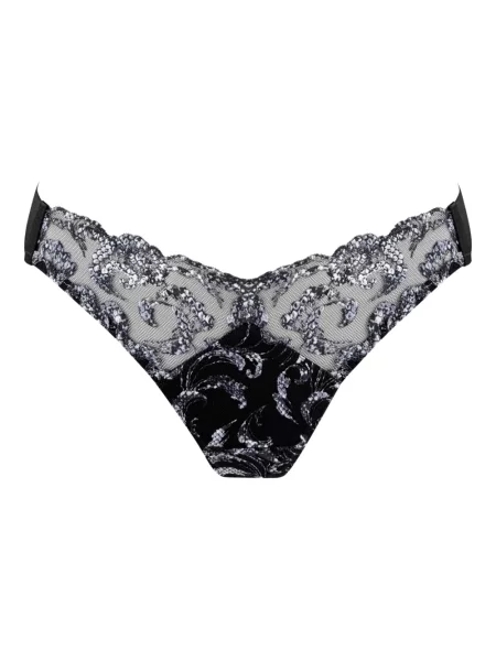 Chiloți tanga Bordelle din dantelă negru