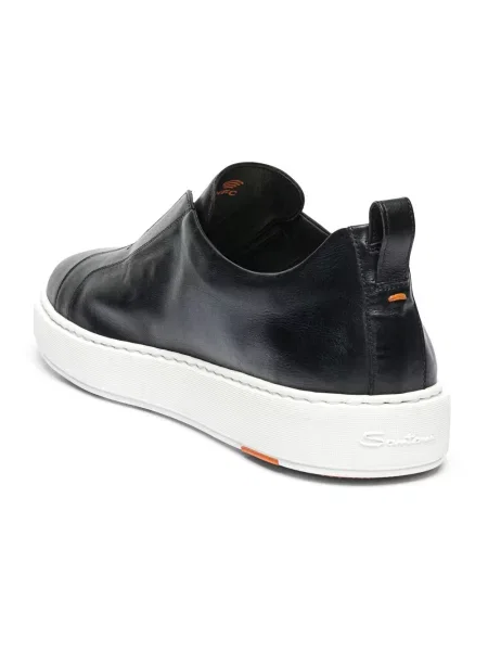 Sneakersy Santoni skórzane wsuwane czarne