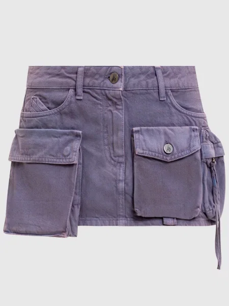 Мини джинсовая юбка The Attico фиолетовая