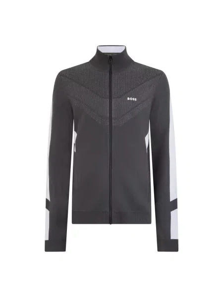 Sweter Boss z kapturem szary
