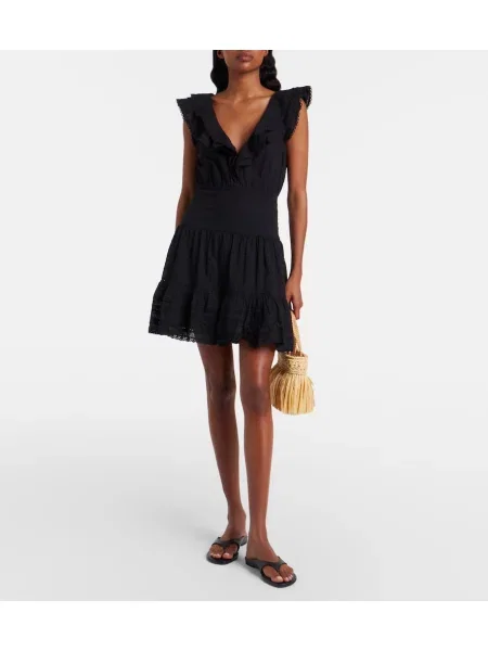Rochie Poupette St Barth cu volane negru