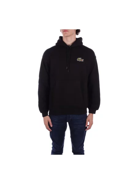 Bluza Lacoste z logo polarowa czarna