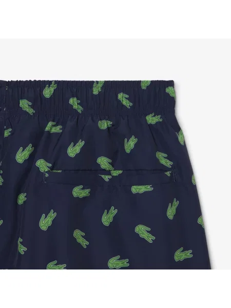 Lacoste Kąpielówki Średniej Długości Z Nadrukiem Krokodyla niebieski