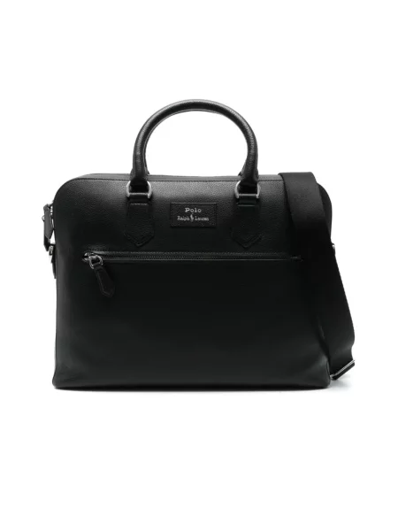 Torba crossbody Polo Ralph Lauren skórzana czarna