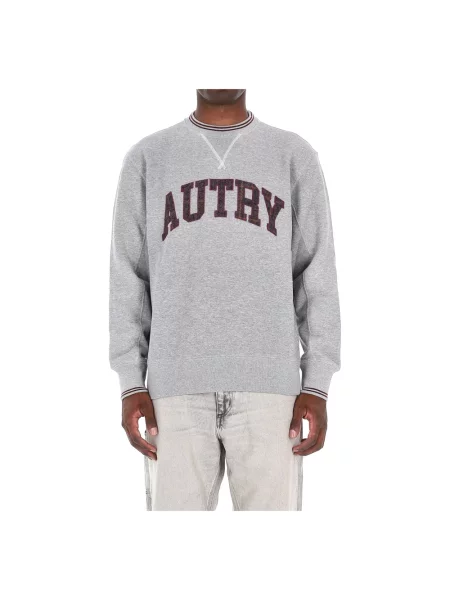 Sweter Autry z nadrukiem szary