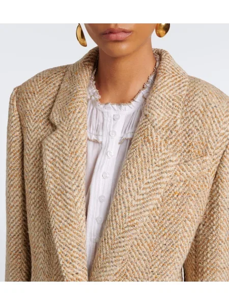 Geacă Marant Etoile cu model herringbone bej