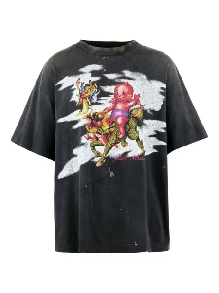 Тениска Saint Mxxxxxx с принт черно