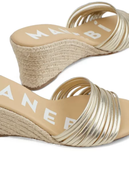Espadrile Manebi din piele cu pană