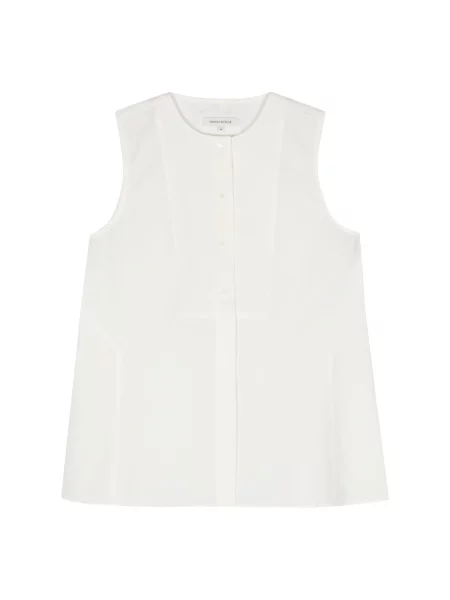 Top Maison Kitsune bez rękawów biały