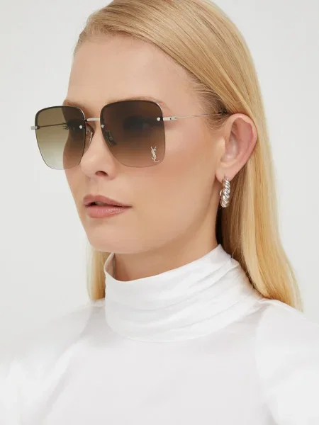 Saint Laurent ochelari de soare femei argintiu negru
