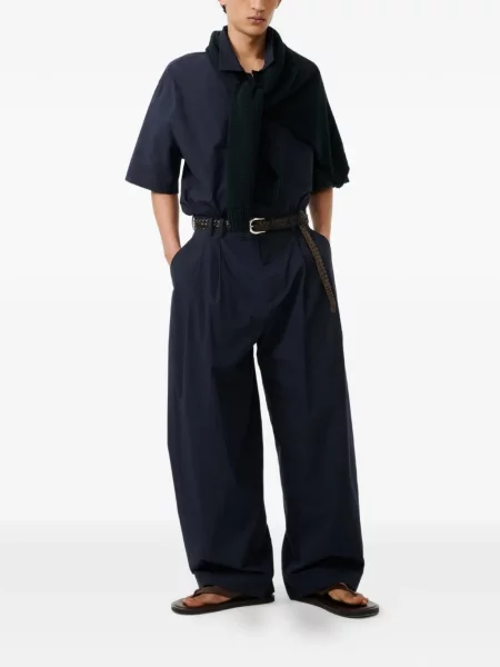 Pantaloni Studio Nicholson plisate albastru