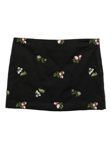 Haftowana spódnica mini Cynthia Rowley w kwiatki czarna