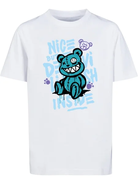 Mister Tee Tricou Nice But Devilish' alb