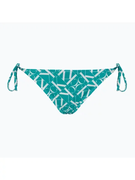 Calvin Klein String Side Tie Print монограм долнище на бански костюм синьо
