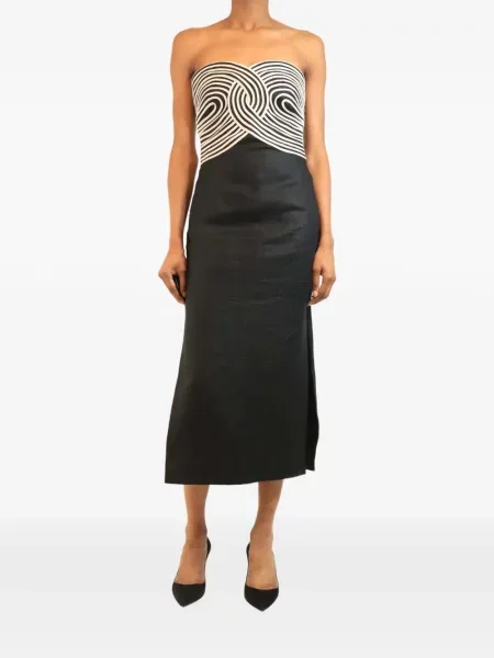 Rochie midi Andres Otalora fără bretele negru