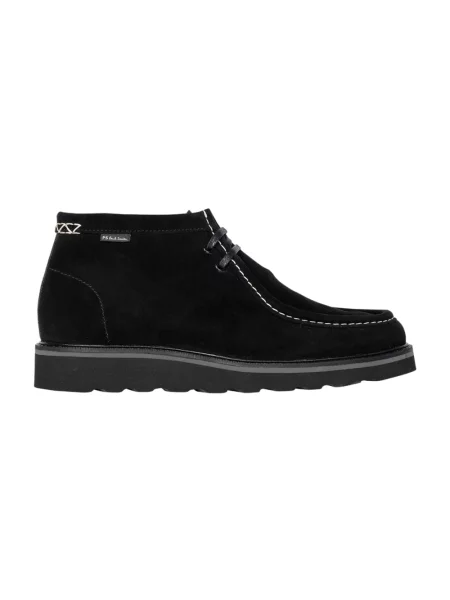 Botki Paul Smith sznurowane zamszowe czarne